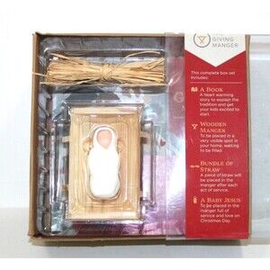 The Giving Manger Box Set Book Baby Jesus Wooden Manger Straw Christmas Story